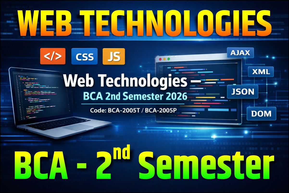 You are currently viewing Web Technologies – BCA 2nd Semester 2026 – (Code: BCA-2005T / BCA-2005P)