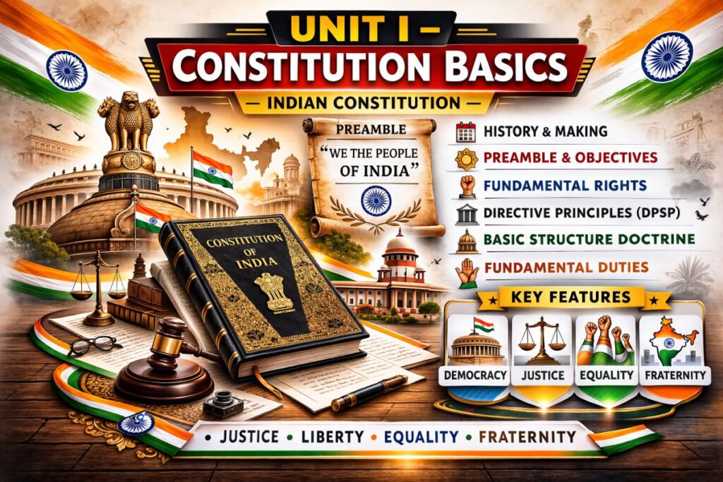 Indian Constitution - BCA 2nd Semester - in English 2026 🟢 UNIT I – CONSTITUTION BASICS