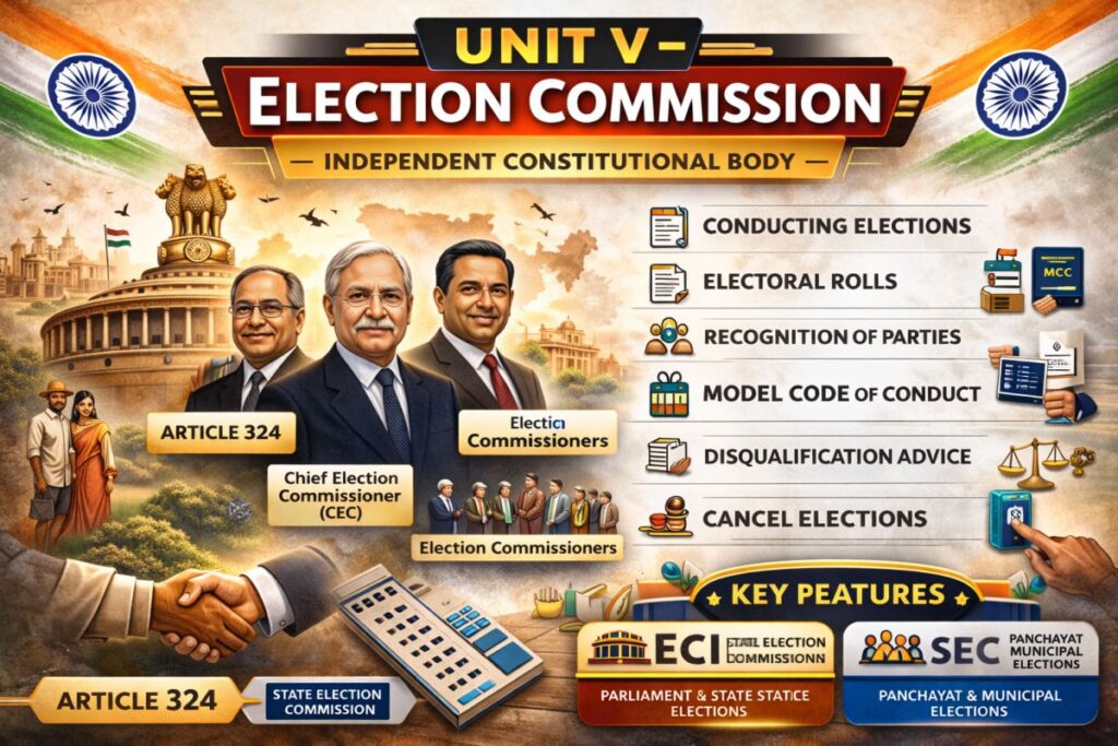 Indian Constitution - BCA 2nd Semester - in English 2026 🟢 Unit V (6 Lectures) – Election Commission