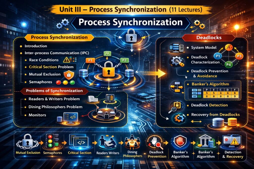 Unit III – Process Synchronization (11 Lectures)